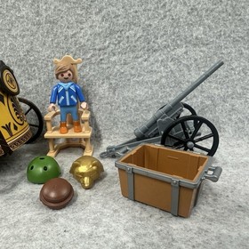 Playmobil Medieval Castle Accessories Lot Cannon Chariot Figure Shields Weapons