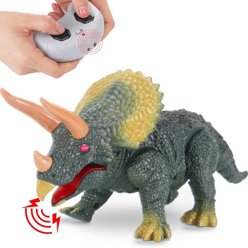RC Triceratops LED Remote Control Toy, Remote Control Dinosaur with Realistic...