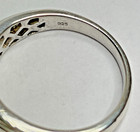 Sterling Silver 925 Diamond Cross Leaf Petal Design Size 10.5 Band 5.2 Grams — photo 5