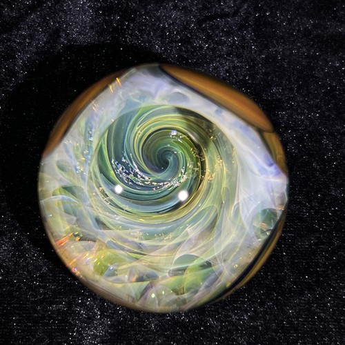 2 3/8” James Yaun Fumed Vortex With Dichroic Marble Signed - Picture 8 of 8