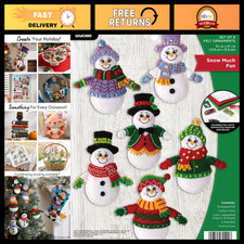 DIY Felt Ornament Making Kit - 6 Piece Snow Much Fun Craft Set for Arts Crafts