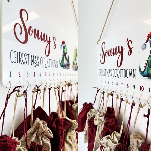 Calendario de Adviento de Navidad personalizado para niños foto casa hágalo usted mismo letrero de cuenta regresiva de Navidad - Imagen 10 de 10