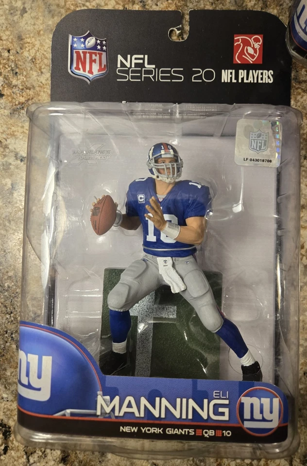 Figura de acción Eli Manning New York Giants McFarlane serie 20 con figura Playmaker Foto 3 de 4