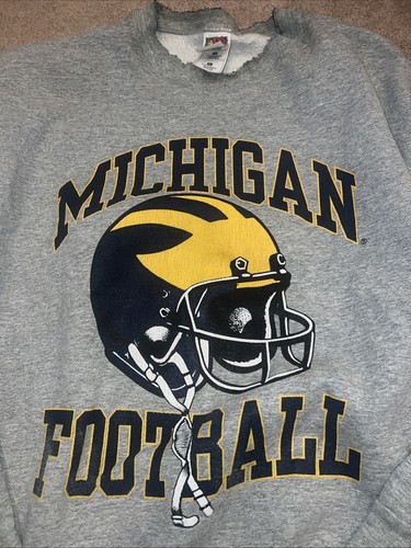 Vintage Michigan Wolverines Sweatshirt XL Football Crew Fruit Loom 90s 80s Y2K - Picture 5 of 8