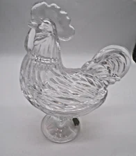 Vintage Shannon Crystal Rooster Candy Dish Original  Tag 8.5” Tall Lead Crystal