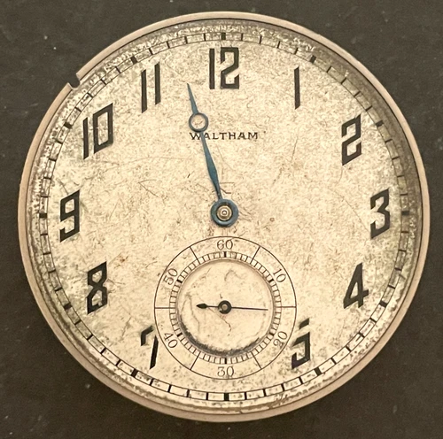 Antique 1918 Waltham Colonial 1425 Pocket Watch Movement Ticks 14s 17j Col.