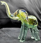 Murano Hand Blown Art Glass Elephant Figurine 7"L Multicolor Vintage