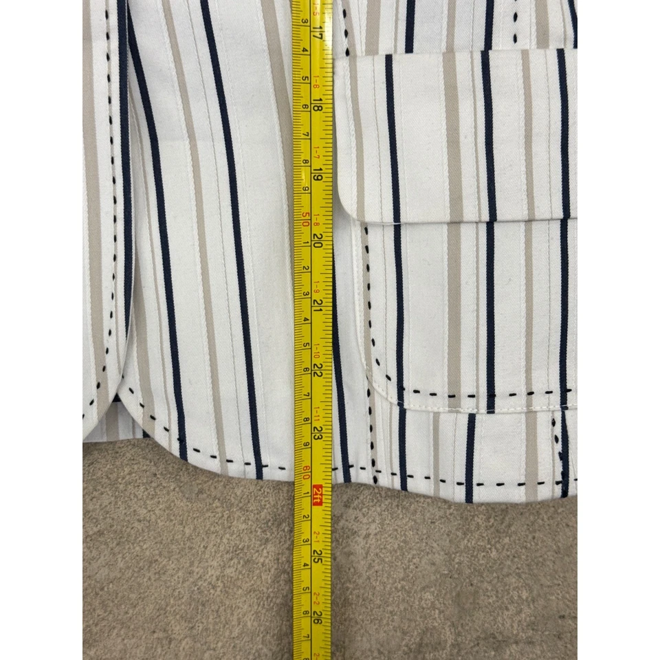 Chaqueta Blazer ALLEN by ABS Rayas Mujer Talla 12 Botones Bolsillos Frontales Foto 4 de 4