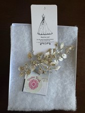 Floral Bridal Hair Clip, Metal Crystal Hair Accessory