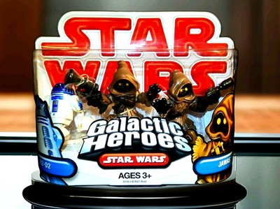 Star Wars Galactic Heroes R2-D2 & Jawas 3 Pack Rebel Android ESB ROTJ  POTF RARE