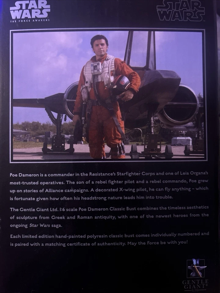 Star Wars Poe Dameron Gentle Giant Bust Game Stop X Wing Pilot #2622 Of 4000 - Image 2 of 2