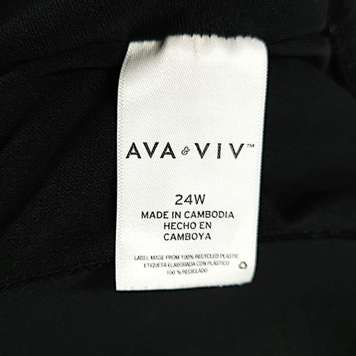 Ava & Viv Black One Piece Swimsuit 24W Mesh Inserts Resortwear Vacay Plus Size - Picture 6 of 7