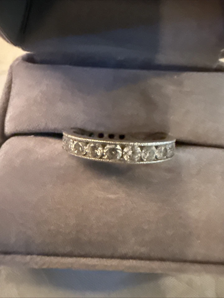 Designer Signed Hidalgo Sterling Silver Cubic Zirconia Eternity Ring, Size 6.75 - Image 2 of 4