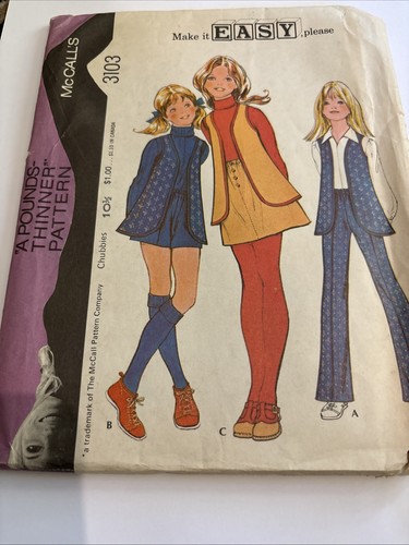 McCalls 3101 Vintage Girls Sewing Pattern Size 10 1/2 Uncut - Picture 1 of 4