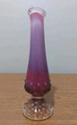 Vtg Fenton Plum Opalesent Hobnail Swung Bud Vase 7 1/2 Inches Tall Gorgeous EC