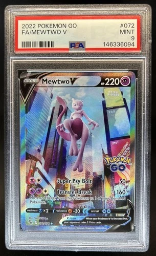 2022 Pokemon SWSH Pokemon GO Mewtwo V #072/078 PSA 9