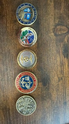 4 Navy Challenge Coin Lot USS Midway VQ-7 Roughnecks OU NROTC Great White Fleet