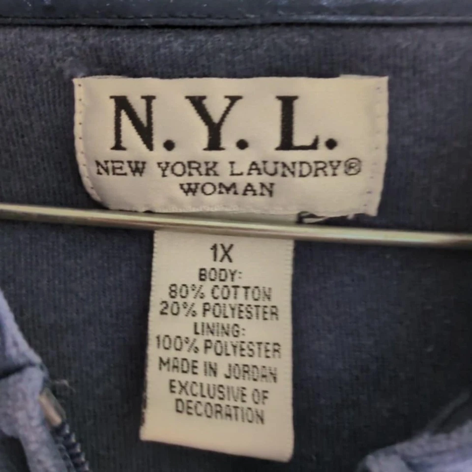 Винтажный NYL New York прачечная бархата женщин трек костюм Sz 1 X Y2K ретро берет темно-синий - Изображение 3 из 4