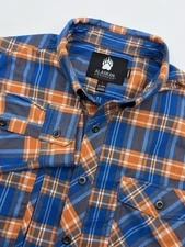 Alaskan Hard Gear By Duluth Trading Co. Mens XLT Tall Orange Plaid Flannel Shirt