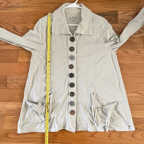Neon Buddha Jacket Womens Large Taupe Lagenlook Artsy Bohemian Minimalist Chic - Picture 7 of 7