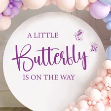A Little Butterfly Is on the Way - Baby Shower Sign Making Backdrop, Vinyl De...