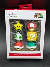 Hallmark Nintendo SUPER MARIO Set of 6 Mini Christmas Ornaments New in Box