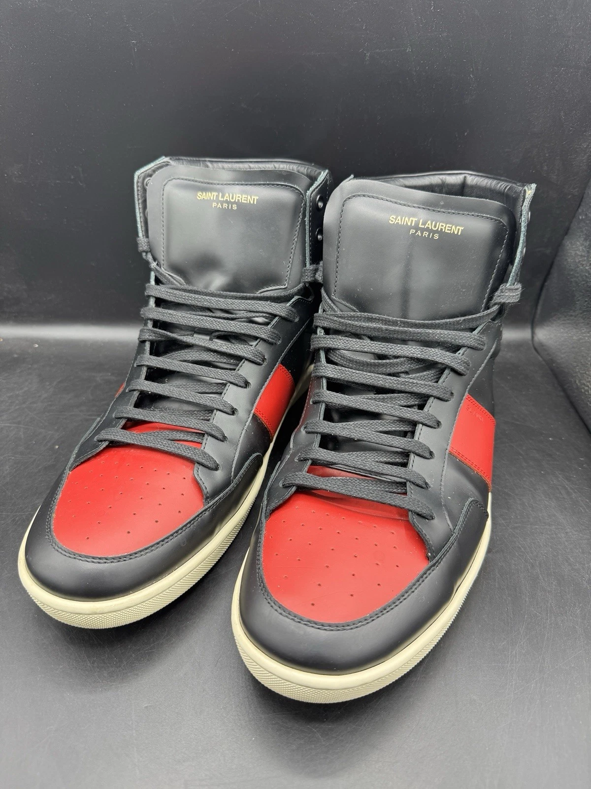 Saint Laurent Court Classic SL/10H High Sneaker 'Black Red' EUR 48 / US Men’s 15
