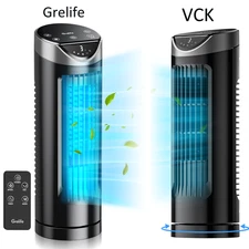 13" Oscillating Tower Fan 8H Timer 27 ft/s  with Remote Control,VCK,Grelife