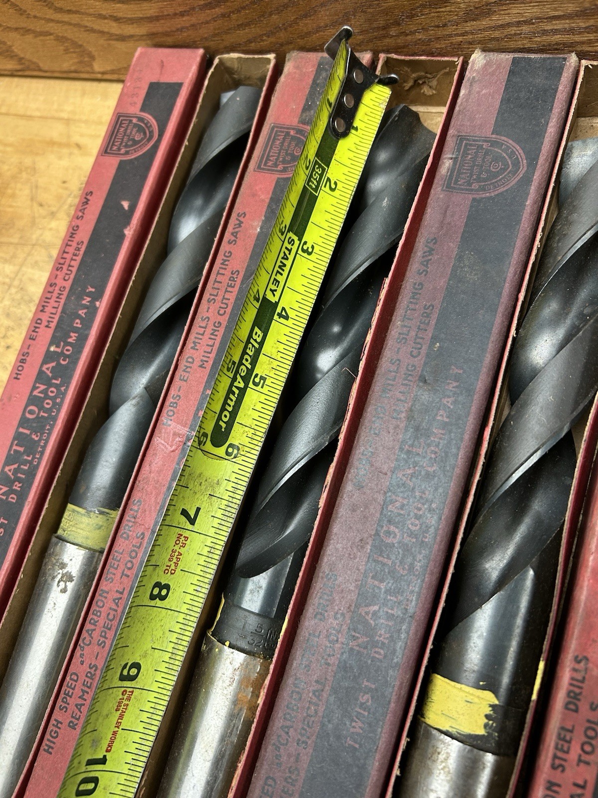 LOT OF 4, NEW! HSS 4MT TAPER SHANK DRILL 1-5/32" DIAMETER NATIONAL TWIST DRILL