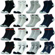Mens Cotton Ankle Socks 3-12 Pairs Low Cut Athletic Sports Crew Size 9-13