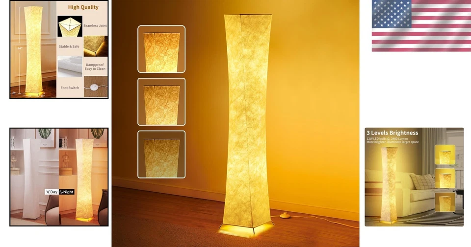 Modern Standing Lamp, Adjustable Brightness Column Light - Image 2 of 4