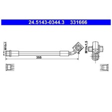 Bremsschlauch vorne links für Opel Astra K B16 | 24635619