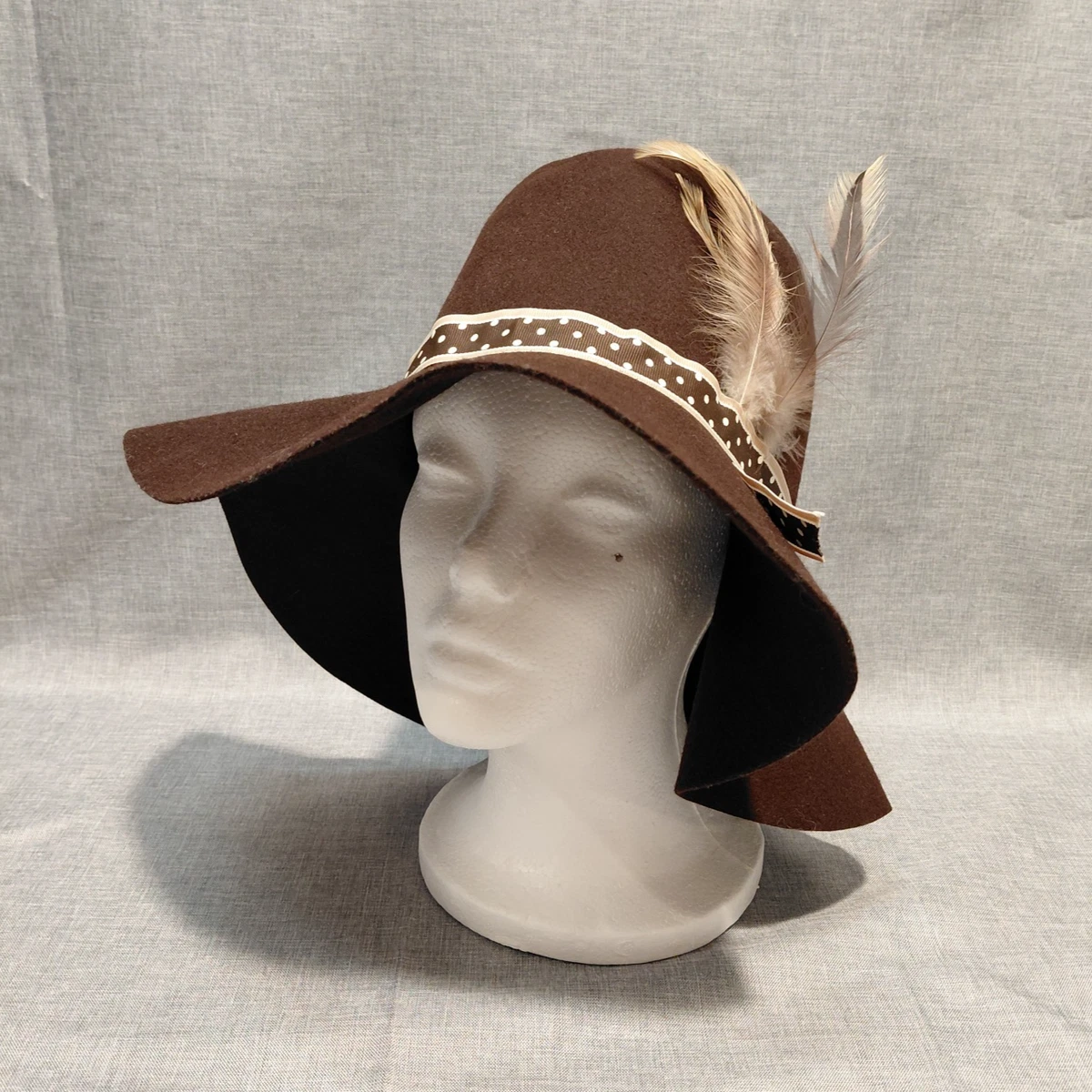 Wide Brim Brown 100% Wool Vintage Hats for Women | eBay display picture 1