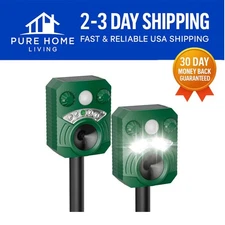 2-Pack Solar Ultrasonic Animal Repellent – Eco-Friendly Pest Control Device