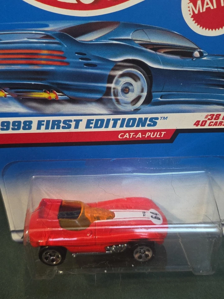 Hot Wheels 1998 First Editions #38 of 40 Cars Cat-A-Pult Collector #681 Red - Image 3 of 3