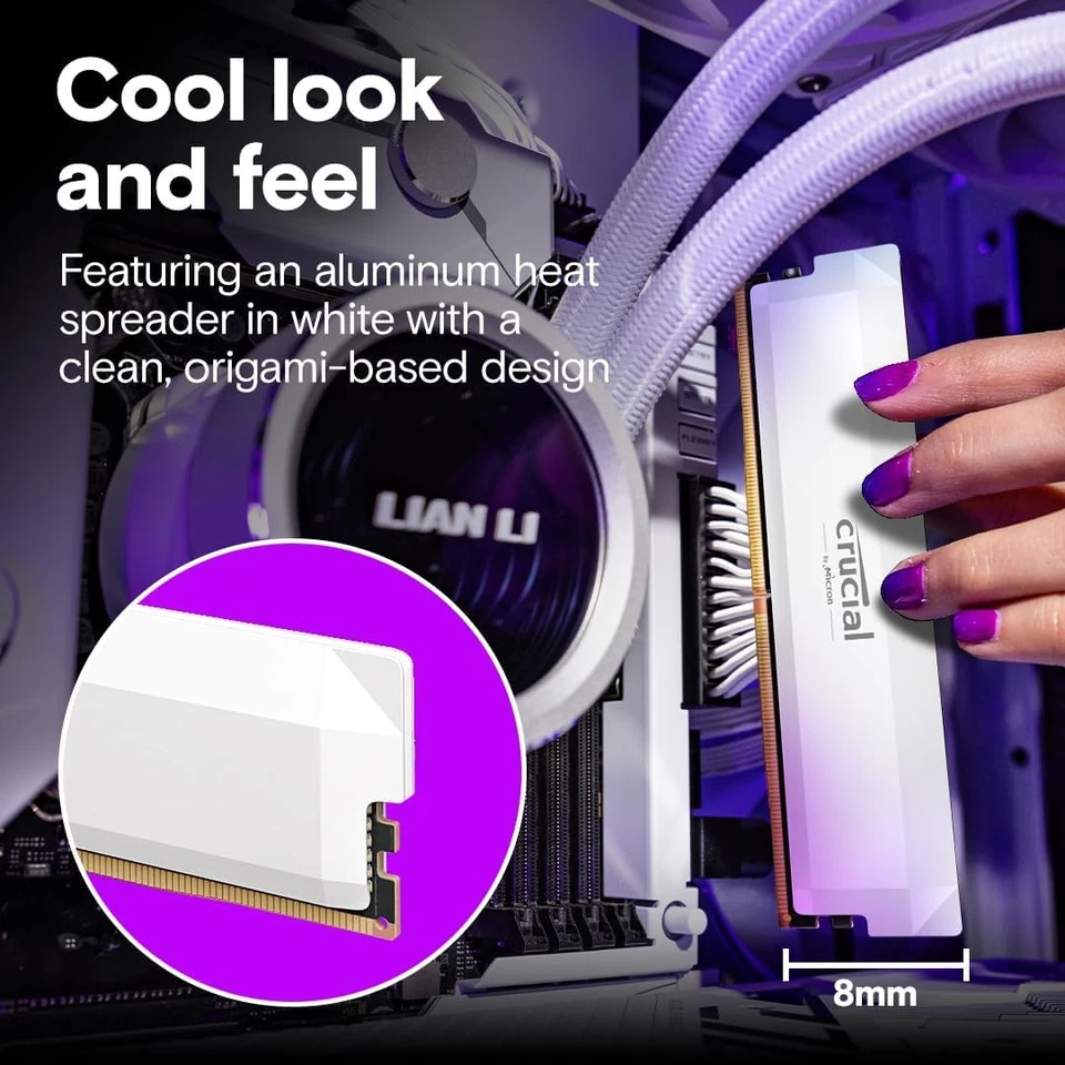 Crucial Pro DDR5 RAM 64GB Kit (2x32GB) 6000MHz CL40, Overclocking Gaming Memory, - Image 2 of 4