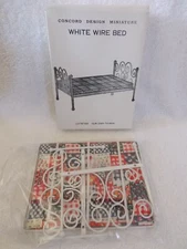 New Miniature Dollhouse White Wire Bed Concord Miniature