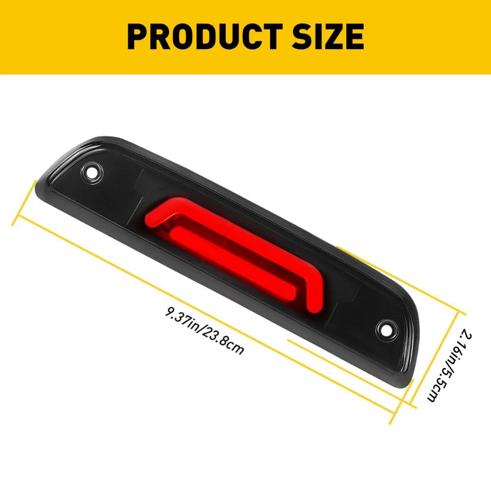 Tercera tercera luz de freno/parada LED de montaje alto con lente ahumada completa para Toyota Tacoma Foto 3 de 4