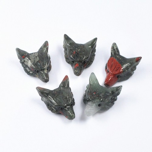 Carved Wolf Head Pendant DIY Necklace Natural Crystal Quartz Stone Reiki Belief - Picture 5 of 23