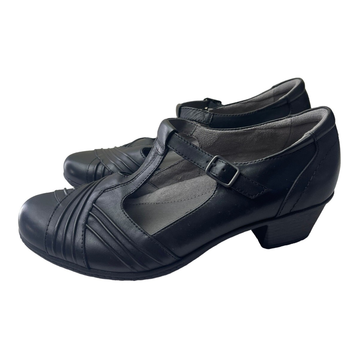 Earth Marietta Stellar Leather Womens Black Mary Jane T Strap Shoes Size