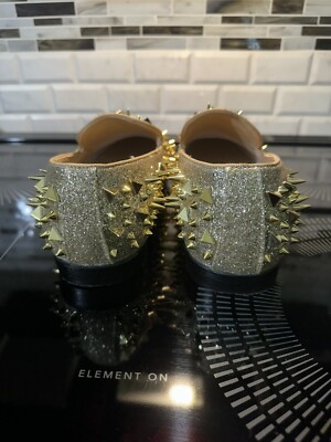 Men's Gold/Silver Spiked Dress Shoes. Great For Prom or Homecoming. Size 10  | eBay