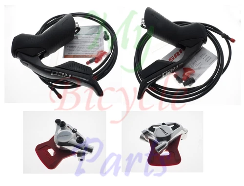 SRAM RED AXS E1 HRD Shifter Lever w/Flat Mount Disc Brake Calipers Set READ