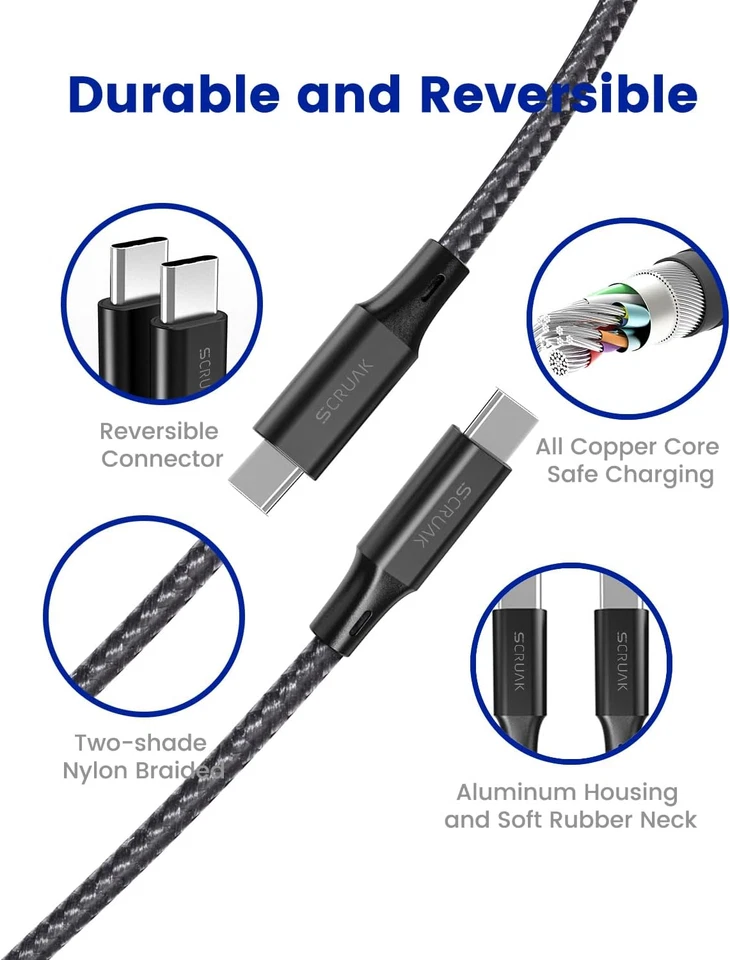 Extra Long Iphone 16 15 Charger Cable 16Ft, 16 Feet USB C to C Cable Fast - Image 4 of 4