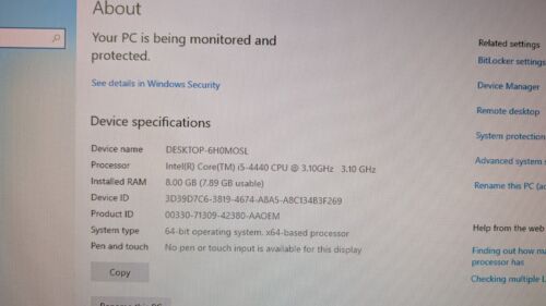 Novatech PC i5 @ 3,10Ghz 8GB RAM 250GB HDD DVD-RW Windows 10 Pro - Bild 7 von 9