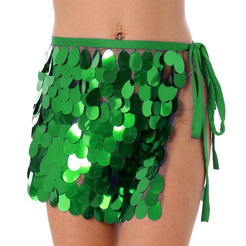 Women Sequin Skirt Sparkle Bodycon Mini Skirts Sheer Mesh Tassel Skirts Clubwear - Picture 29 of 124