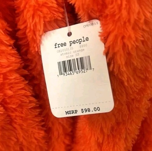 Free People Movement XS Big Sky hochgeschlossener orangefarbener Pullover Fleecejacke neu mit Etikett $ 98 - Bild 6 von 6