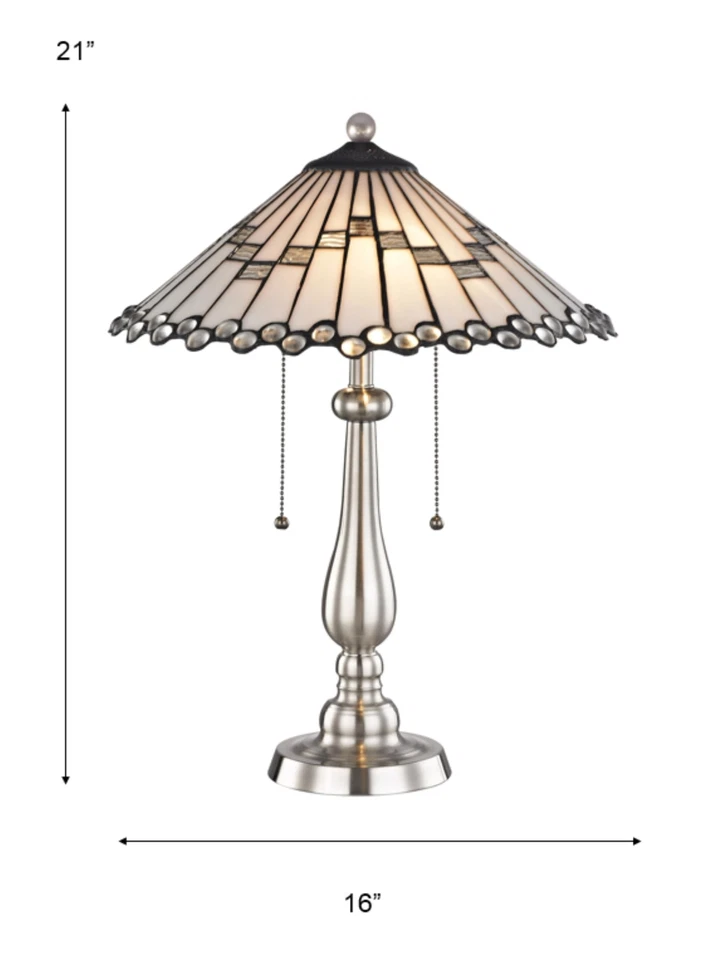 Lámpara de mesa Dale Tiffany STT17022 Jensen, níquel cepillado Foto 3 de 3