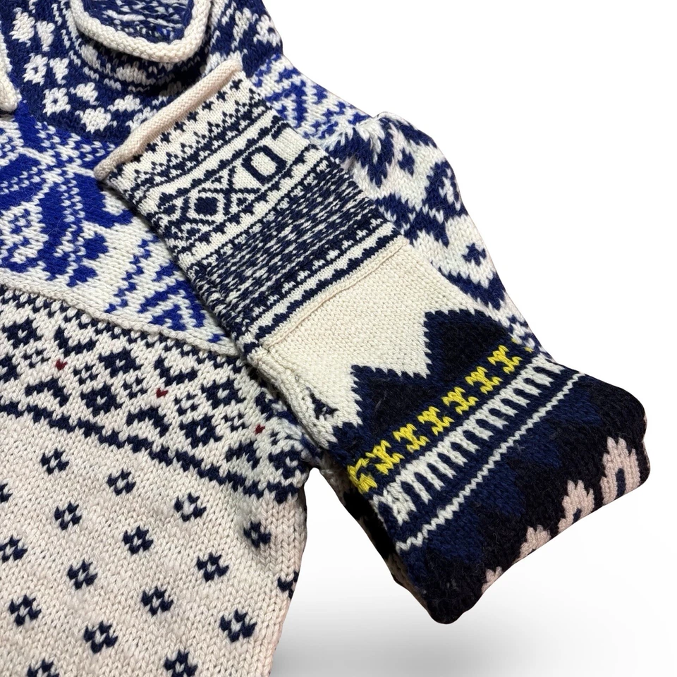 Polo Ralph Lauren Sweater Women’s Large White Blue Rolled Turtleneck Jumper Knit - Image 4 of 4