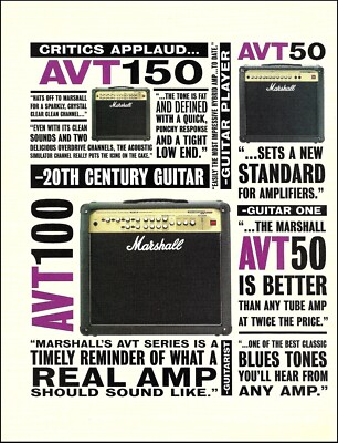 2001 Marshall AVT 150 100 50 Series amplifier advertisement guitar amp ad print