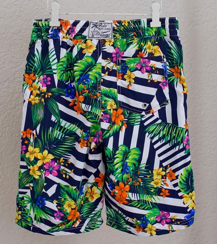 Polo Ralph Lauren Boys Hawaiian Swim Trunks Shorts Size M(10-12) Green/Multi - Picture 2 of 5